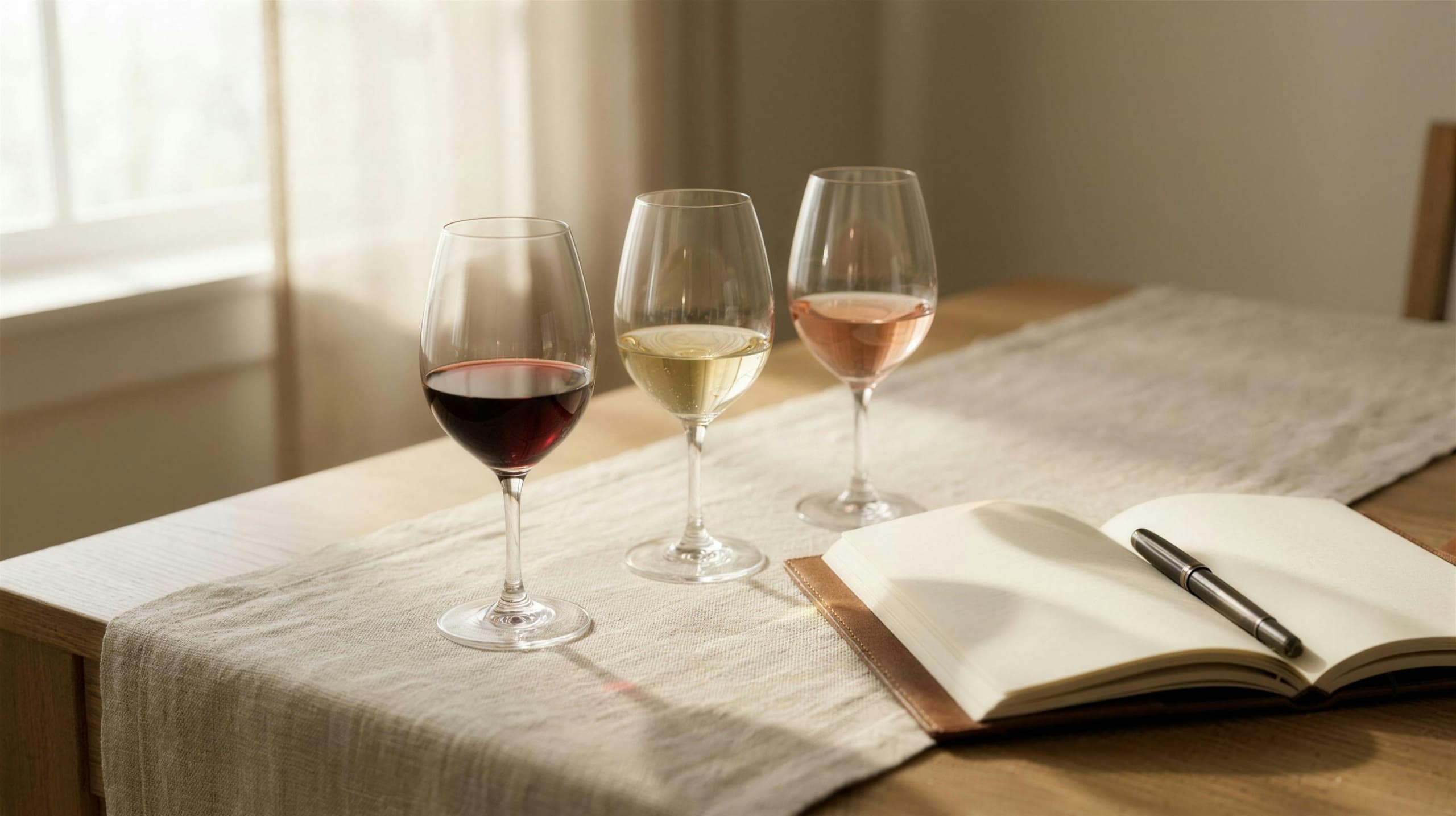 Friends sharing wine at a sunlit table